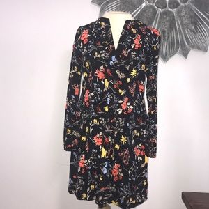 Long sleeve floral print dress